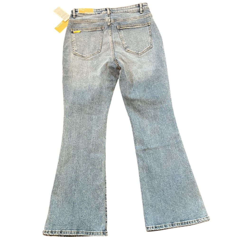 New! Michael Kors Blue Flare Wide Leg Jeans - Picture 3 of 4